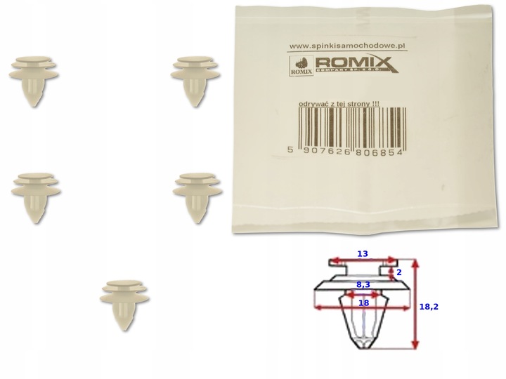 фото №1, Mazda6 gh ii 08-12 кліпса кліпса штифт полиці 5x