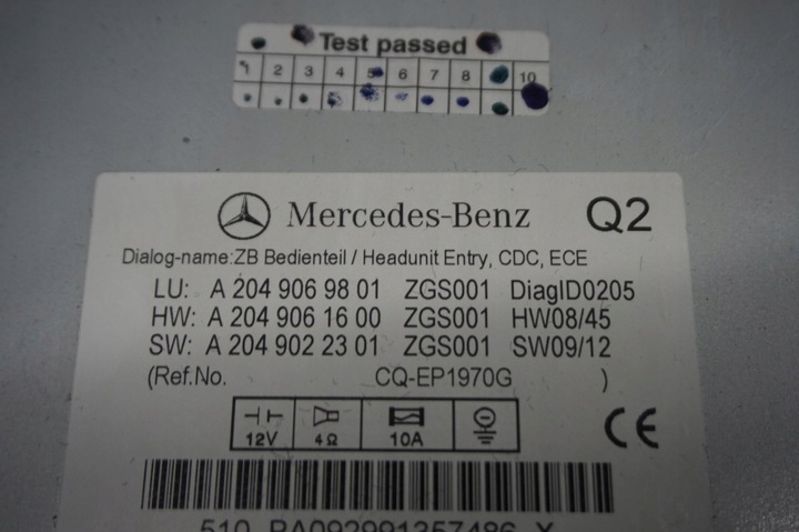 фото №3, Mercedes w204 радіо cd 2049069801 2049061600 glk