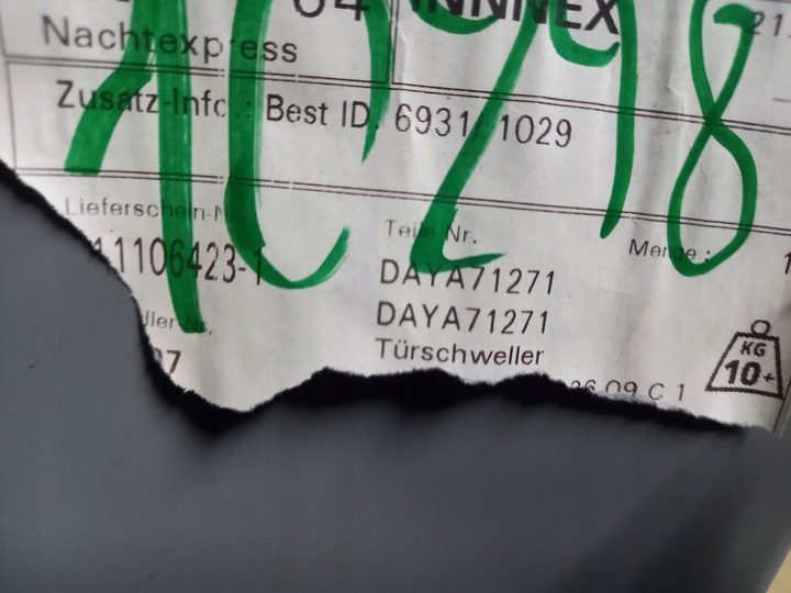 фото №3, Mazda 2 14-22 поріг стійка рама ліва лівий daya71271