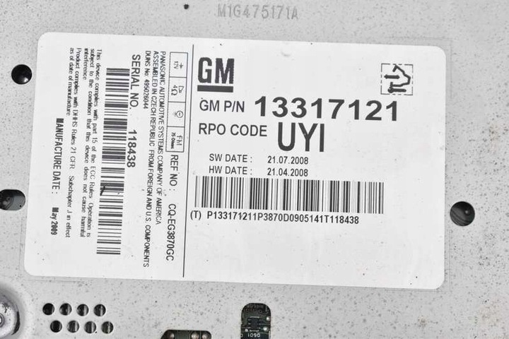 фото №7, Радіо радіопрогравач cd aux телефон opel insignia a 09r