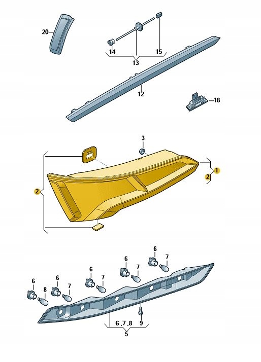 фото №1, Задні світло led лампа задня ліва audi q5 aso