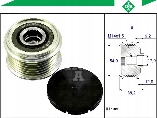 фото №2, Сцепление jednokierunkowe генератора [ina]
