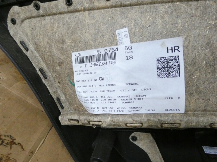 фото №9, Боковина обивка правая зад clark tw vw golf vii gti hb 12-16