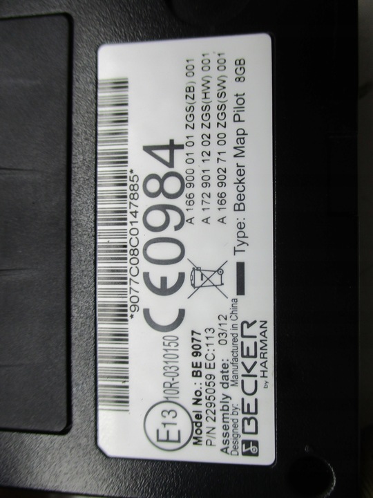 фото №9, W204 модуль навигации becker a1669000101