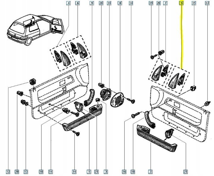 фото №11, Комплект монтажный зеркало renault clio 7701203479