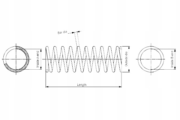 фото №2, Пружина підвішування зад l/p mercedes s c140 s w140 2.8-5.0