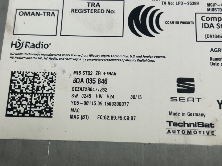 фото №7, Seat ibiza iv 6j рестайлинг считыватель мультимедиа навигация 5qa035846