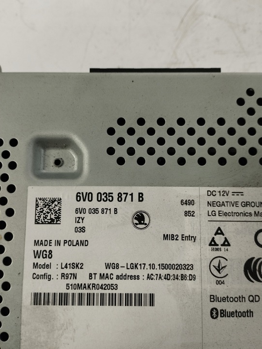 фото №11, Skoda fabia iii 3 радио дисплей 6v0035871b