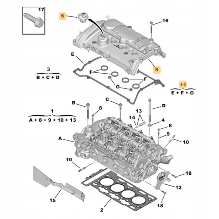 фото №9, Oem номер крышка клапанов citroen peugeot 1.6 thp 9818425480