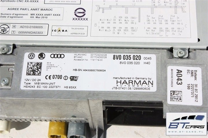 фото №13, Audi a3 набір mmi 3g+ монітор + зчитувач mib + панель 8v0035020 8v0919604 8v