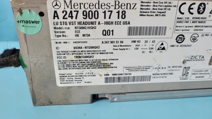 фото №5, Mercedes x247 glb 200 23r радио навигация ntg6 high ece a2479001718