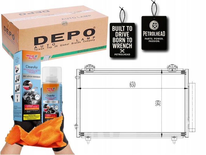 фото №1, Конденсатор кондиционера toyota corolla 02/02-07/04 #petrolhead pro+ kit9