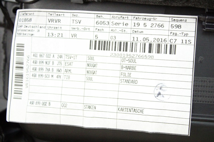 фото №9, Оригінальний боковина двері правий перед фоновий захист колонки audi a6 c7 рестайлінг sedan 38km