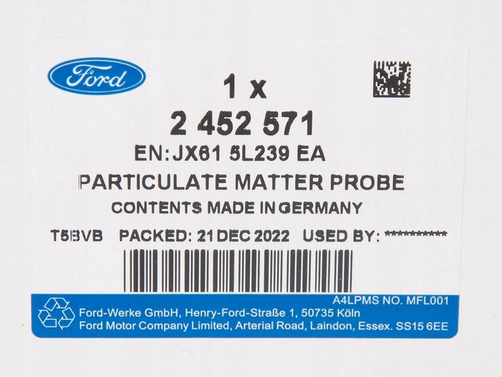 фото №11, Датчик nox вихлоп focus 19- mk4 1.5 tdci ecoblue- 2452571 _ jx61-5l239-ea