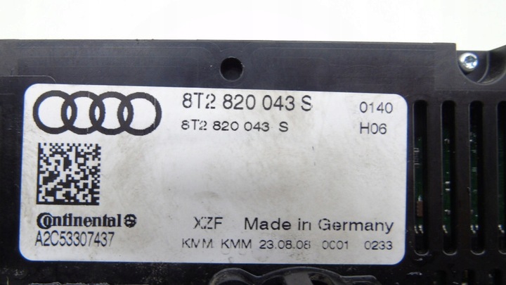фото №6, Панель кондиціонера audi a4 b8 a5 8t 8t2820043s