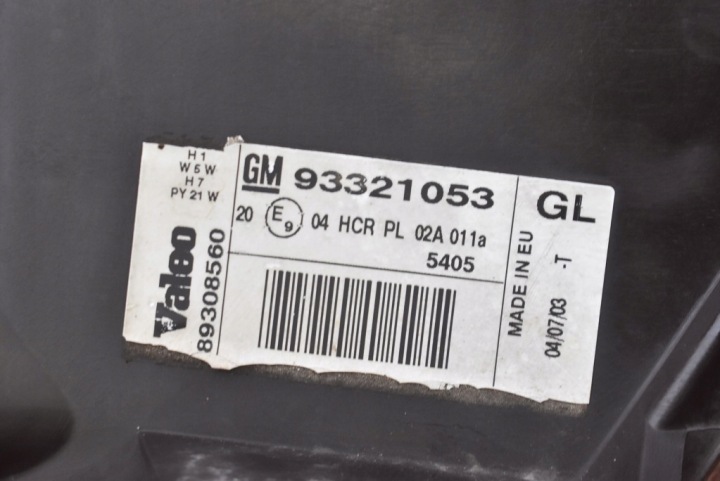 фото №7, Фара правое фара передняя eu 93321053 opel meriva a 02-06