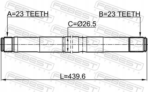 фото №10, Піввісь права 23x440x23 febest 2112-fociirh