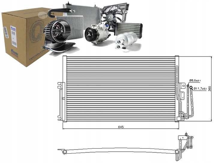 фото №1, Конденсатор кондиціонера opel vectra b 1.6-2.5 09.95
