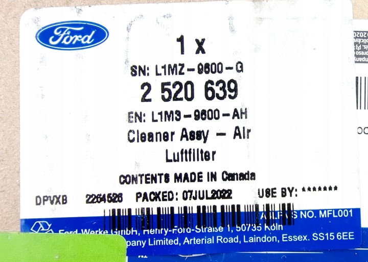 фото №2, Корпус фільтра повітря 2.3 eb explorer od 2020_- 2708131 _ l1m3-9600-aj