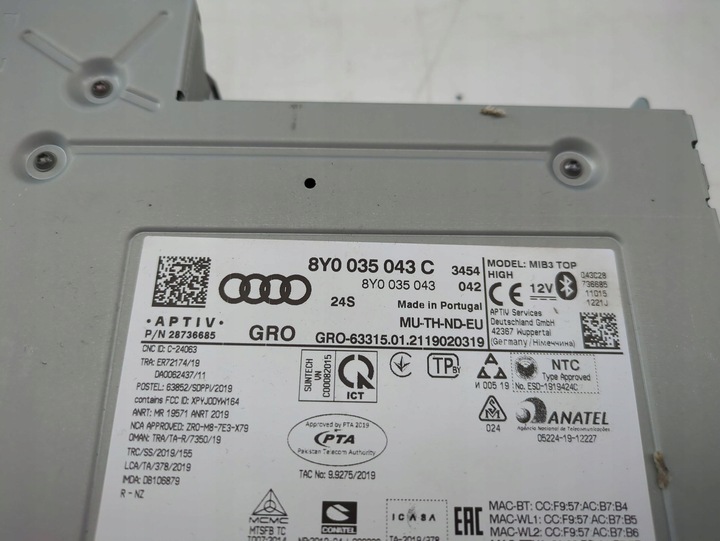 фото №6, Audi a3 8y 2021 панель / радиопроигрыватель cd/dvd/gps