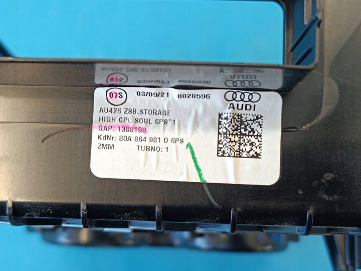 фото №8, Audi q5 fy рестайлинг 2.0 tdi 2022 r вкладка бардачок cup держатель туннеля 80a863004