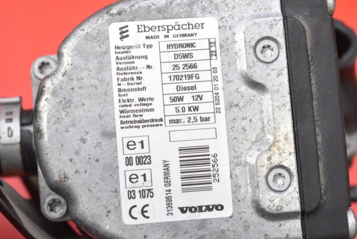 фото №8, Вебасто отопление стояночный 31369512 volvo v40 2 ii 2.0 d3 150 km 12-16