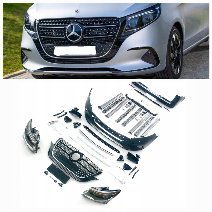 фото №13, Mercedes v vito w447 amg бампер решётка радиатора пороги 2024-2025 рестайлинг