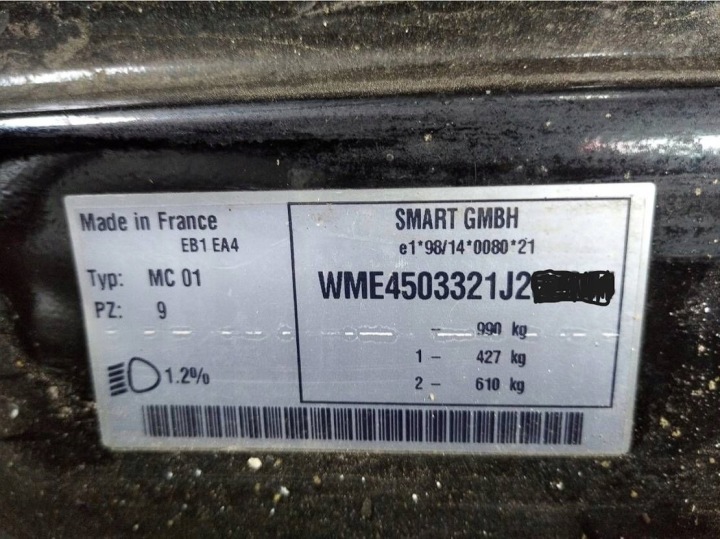 фото №10, Smart fortwo 450 рестайлинг eb1 ea4 чёрный крыло перед правое 02-07