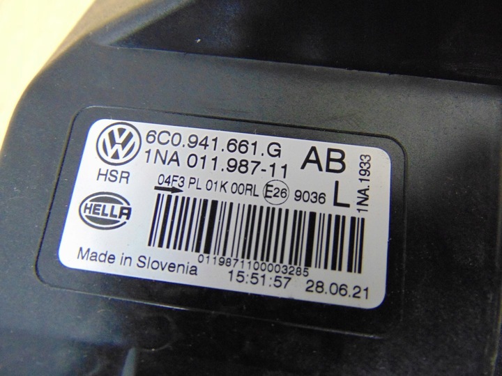 фото №14, Галоген левый vw polo v 6c 6c0941661g европа