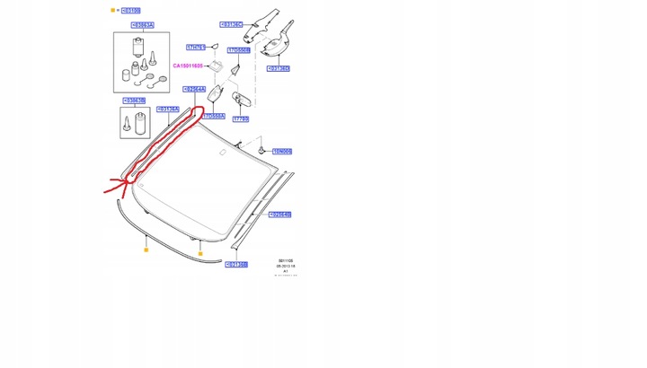 фото №12, Планка скла передній правої s-max/galaxy 06-15 _ 1755126 _ 6m21-u03178-af