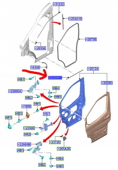 фото №13, Прокладка двері ліва нижня ford transit14 - 19- 2367644 _ bk31-v100a37-ae