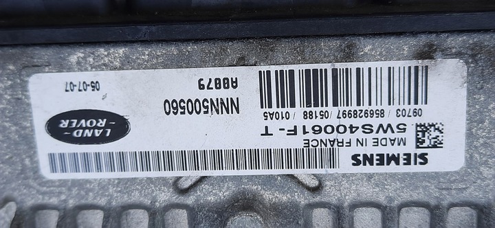 фото №6, Блок керування двигуна комп'ютер 2.7 ecu land rover discovery iii 5ws40061f