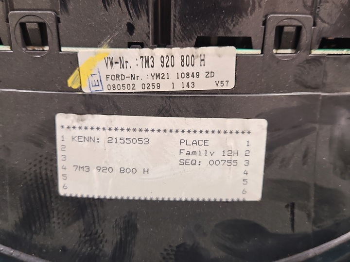 фото №6, Спидометр vw sharan i 7m3920800h 1.9 tdi европа