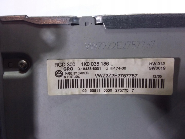фото №3, Vw touran i радіо cd заводські 2din 1k0035186l