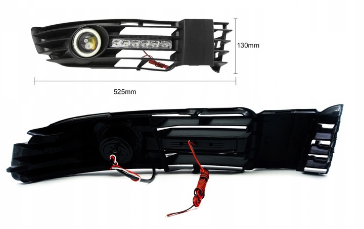 фото №13, Набір протитуманні фари денні w бампер ґрати drl світлодіоди vw passat b5 fl po рестайлінг
