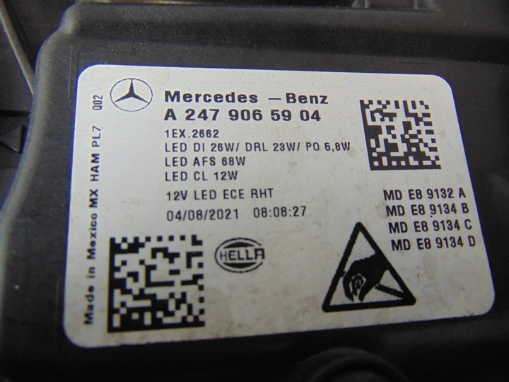 фото №16, Лампа левая перед mercedes glb 247 a2479065904 европа