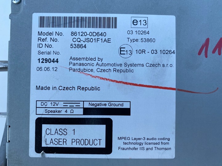 фото №5, Toyota оригінальний номер 86120-0d640