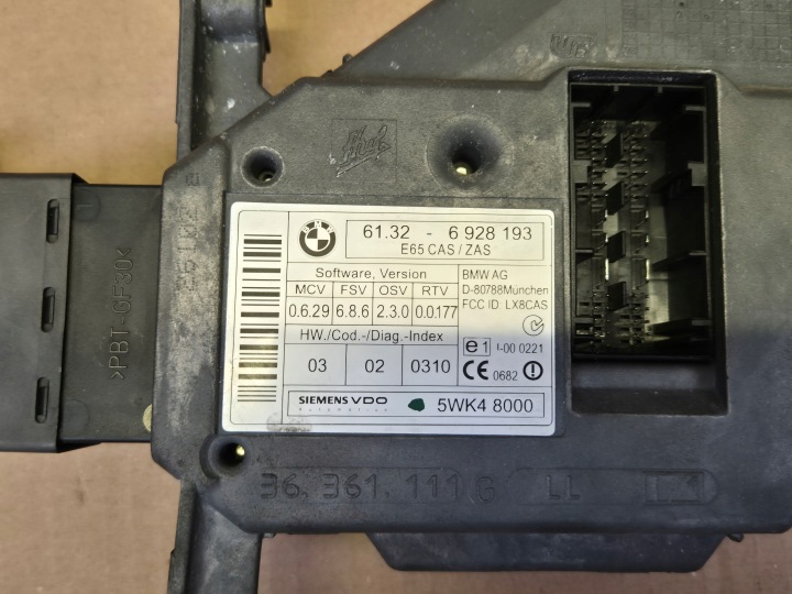 фото №16, Блок управления двигателем (ecu) dde cas ключ комплект bmw e65 740d m67 4.0d v8 258 km