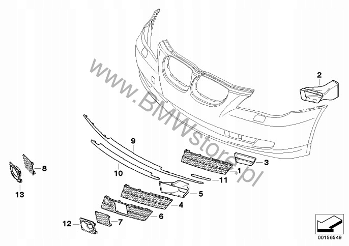 фото №11, Bmw e60 e61 рестайлинг впуск бампера канал воздуха тормоза правый перед 7178086