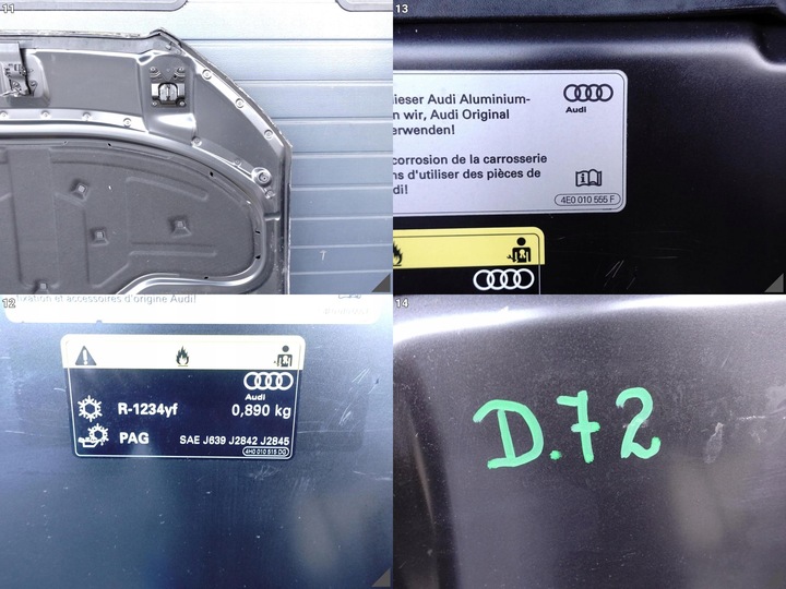 фото №12, Audi a8 s8 4h0 d4 рестайлінг 13-17 капот кришка двигуна демонтаж kolor:4n4n