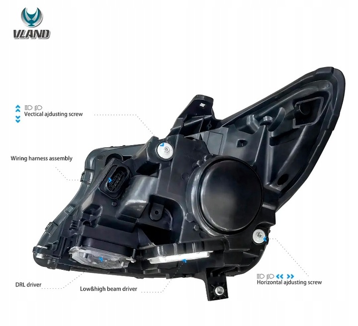 фото №15, Фара лампа kpl vland полный led тюнинг чёрный mercedes vito v-klasa w 447