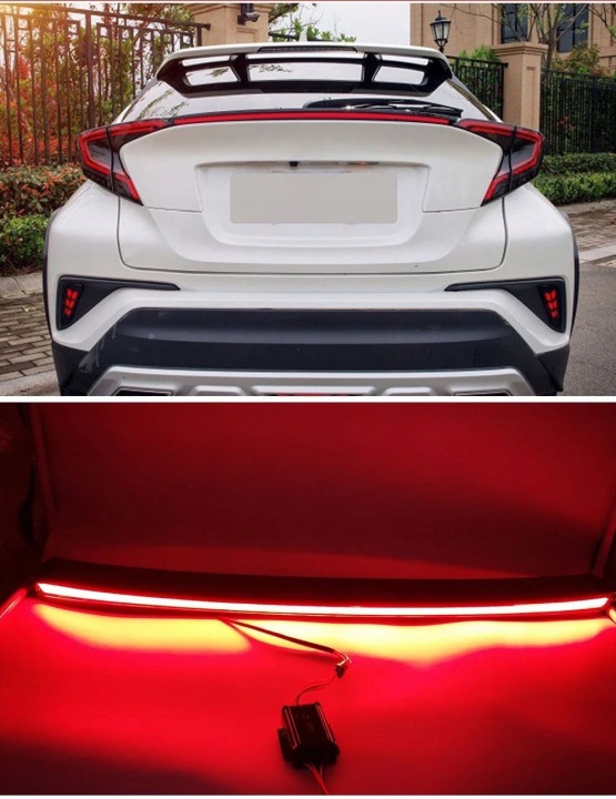 фото №10, Toyota ch-r тюнинг молдинг световая led ledbar задняя свет stop чёрная chr