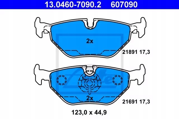 ATE 13.0460-7090.2 КОМПЛЕКТ КОЛОДОК ШАЛЬМІВНИХ, ГАЛЬМА TARCZOWE