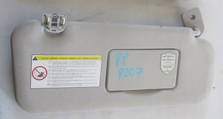 фото №1, Peugeot 207 козирок праві захист сонцезахисна