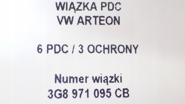фото №10, Нова джгут бампера 6 pdc / 3 захисту vw arteon 3g8971095cb + датчики pdc