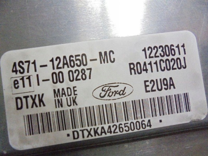 фото №5, Mondeo mk3 компьютер 4s71-12a650-mc 2,0tdci