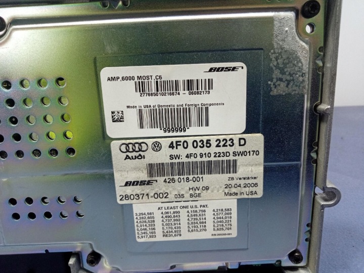 фото №5, Audi a6 4f/c6 04-08 усилитель радио bose 4f0035223d