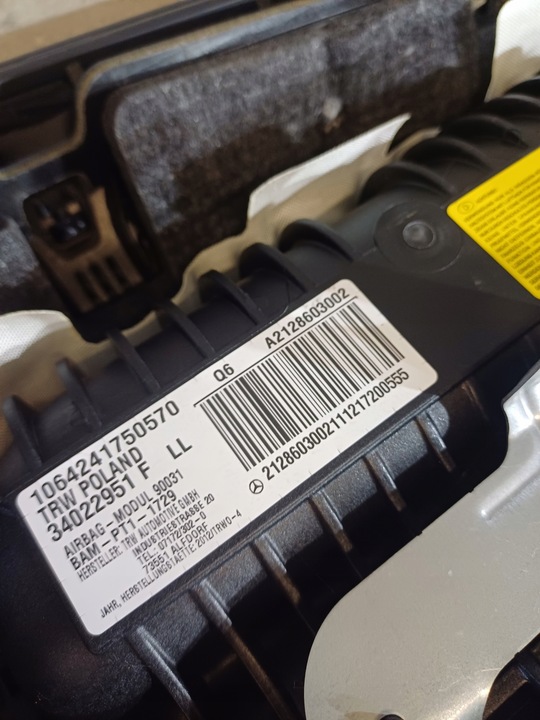 фото №14, Консоль mercedes w212 e-klasa 2x подушка безопасности коленная i пассажира