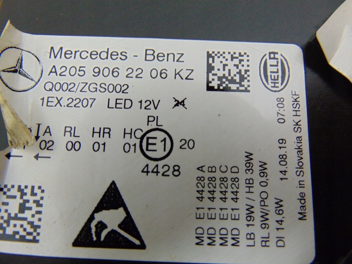 фото №16, Лампа права перед mercedes w205 рестайлінг a2059062206 європа