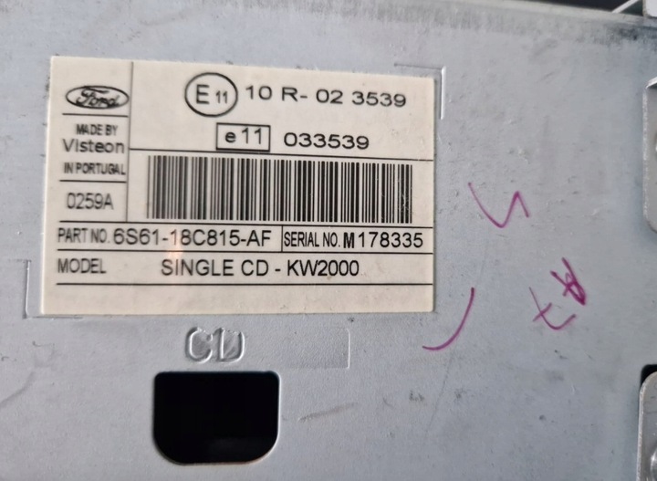 фото №4, Ford focus c-max 1 i mk1 радіо cd 6s61-18c815-af 6000cd